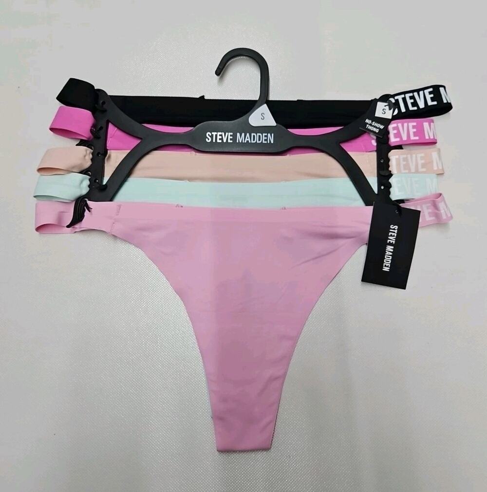 Steve Madden No Show Thongs Multicolor Size Small 5pk New